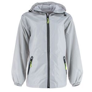 CTM Adult Reusable Water Resistant Rain Jacket with Hood and Pockets